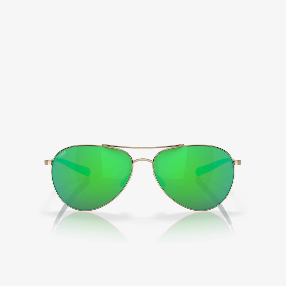 Costa Del Mar Cook Metal Frame Sunglasses with Green Lenses